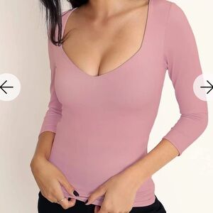 Blackmilk Matte Blush Heart 3/4 Sleeve Top - Limited
